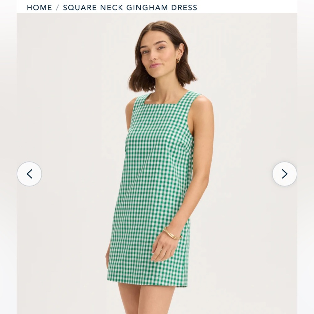 Green Gingham Sleeveless Dress